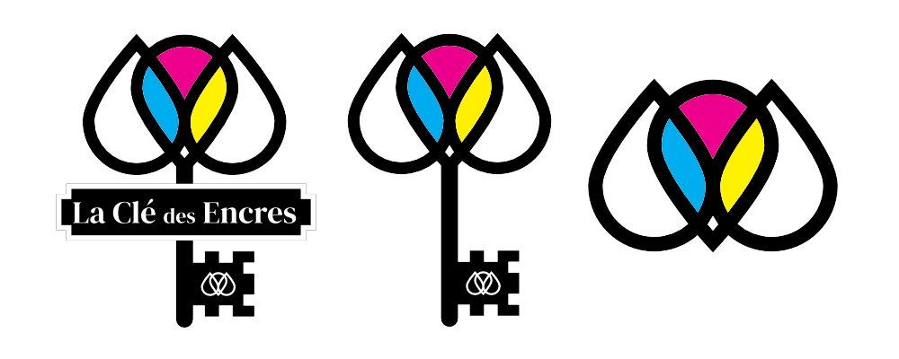 Déclinaisons du logo de La Clé des Encres